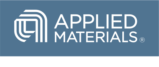 Applied Materials logo, technology company branding.