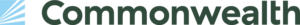 Commonwealth logo with blue abstract design