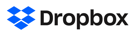 Dropbox logo with blue geometric design