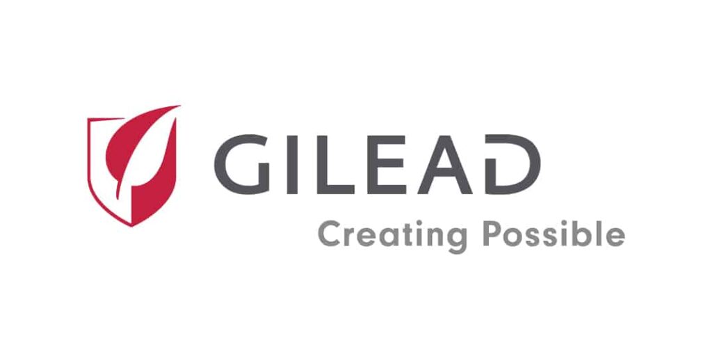 Gilead logo with leaf emblem.