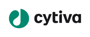Cytiva logo in green and black colors