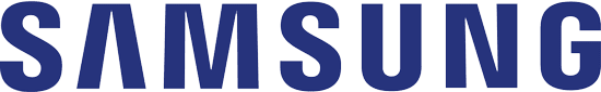 Samsung logo in blue letters