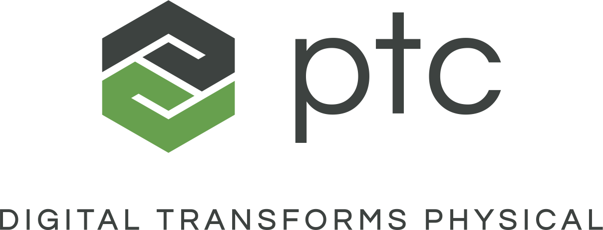 PTC logo with digital transforms physical tagline